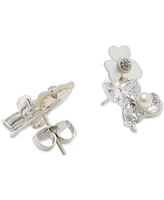 Kate Spade New York Silver-Tone Cubic Zirconia, Imitation Pearl & Mother-of-Pearl Flower Stud Earrings