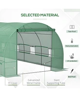 Streamdale Furniture 19' Walk-In Tunnel Greenhouse with Mesh and Zipper Door