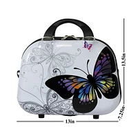 World Traveler Butterfly 13-Inch Cosmetic Beauty Case Shoulder Tote