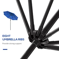 Streamdale Furniture Patio Umbrella with Crank and Tilt, 9FT, 3 Tiers, Dark Blue