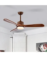 Sugift 52 Inch Reversible Ceiling Fan with Led Light and Adjustable Temperature