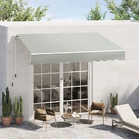 7' x 8' Manual Retractable Patio Awning in Gray