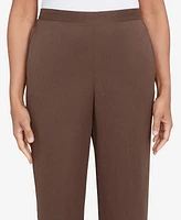 Alfred Dunner Petite Wine Countryside Seam Pocket Medium Length Pants