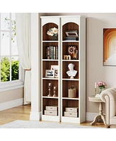 Tribesigns 70.9-Inch Tall Narrow Bookcase Set of 2, 5-Tier Cube Bookshelf with Storage, Modern Slim Corner Display Shelves for Home Office, Living Roo