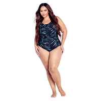 Avenue Plus Size Tropics Print 1 Piece