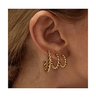 Hollywood Sensation Gold Rope Hoop Earrings ; Perfect for Any