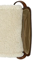 Lauren Ralph Lauren Suede Small Witley Crossbody with Sherpa Trim