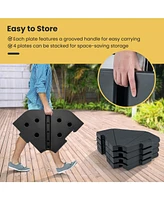 Skonyon 4-Piece Fillable Umbrella Base Stand for Garden Yard Poolside
