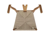 Merrick Lane Staci Stack Dining Chair With Wishbone Style Design, Solid Wood Frame, Woven Kraft Paper Rope Seat