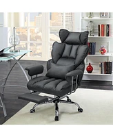 Costway Office Desk Chair Big and Tall Executive with Footrest Lumbar Support