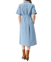 Sam Edelman Women's Jaslynn Chambray Safari Midi Dress