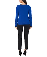 Sam & Jess Women's V-Neck Split-Cuff Long-Sleeve Sweater