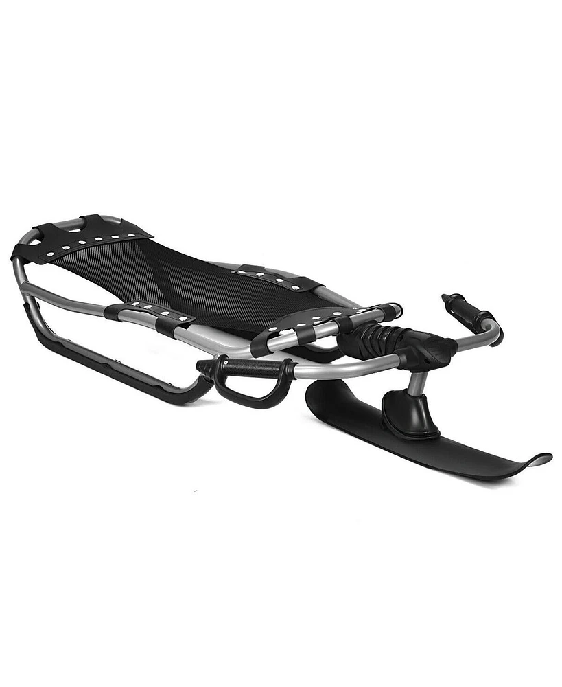 Skonyon Snow Racer Sled with Textured Grip Handles and Mesh Seat