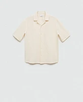 Mango Men's Textured Seersucker Cotton Shirt