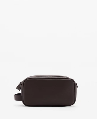 Mango Men's Zipped Pebbled Cosmetic Bag