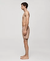 Mango Men's Geometric-Print Swimsuit
