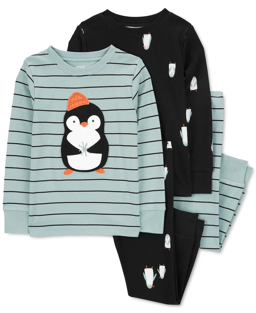 Carter's Toddler Unisex 4-Piece Penguin Snug Fit Cotton Pajama Set