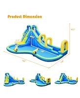 Costway Inflatable Water Slide Kids Bounce House Castle Splash Pool Without Blower