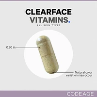 Codeage Clearface Pantothenic Acid, Niacin Supplement, Vitamins A, C, D3, E, Probiotics, Zinc, Riboflavin, Thiamin