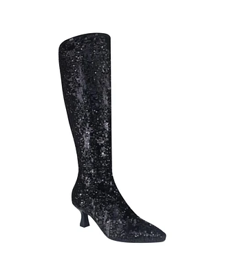 Impo Women's Nyree Memory Foam Stretch Sequin Boots