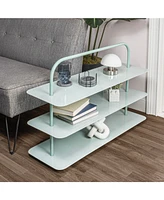 Jonathan Y Minimalist 9-Pair 3-Tier Iron Thin Flat Plate Shoe Rack