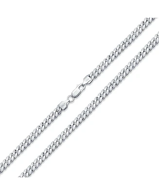 Bling Jewelry Solid Sterling Silver 150 Gauge 5MM Heavy Curb Miami Cuban Chain Necklace Nickel-Free Inch