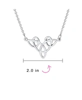 Bling Jewelry Good Luck Friendship Heart Trinity Irish Love Knot Triquetra Infinity Statement Celtic Necklace Collar Pendant For Women Sterling Silver