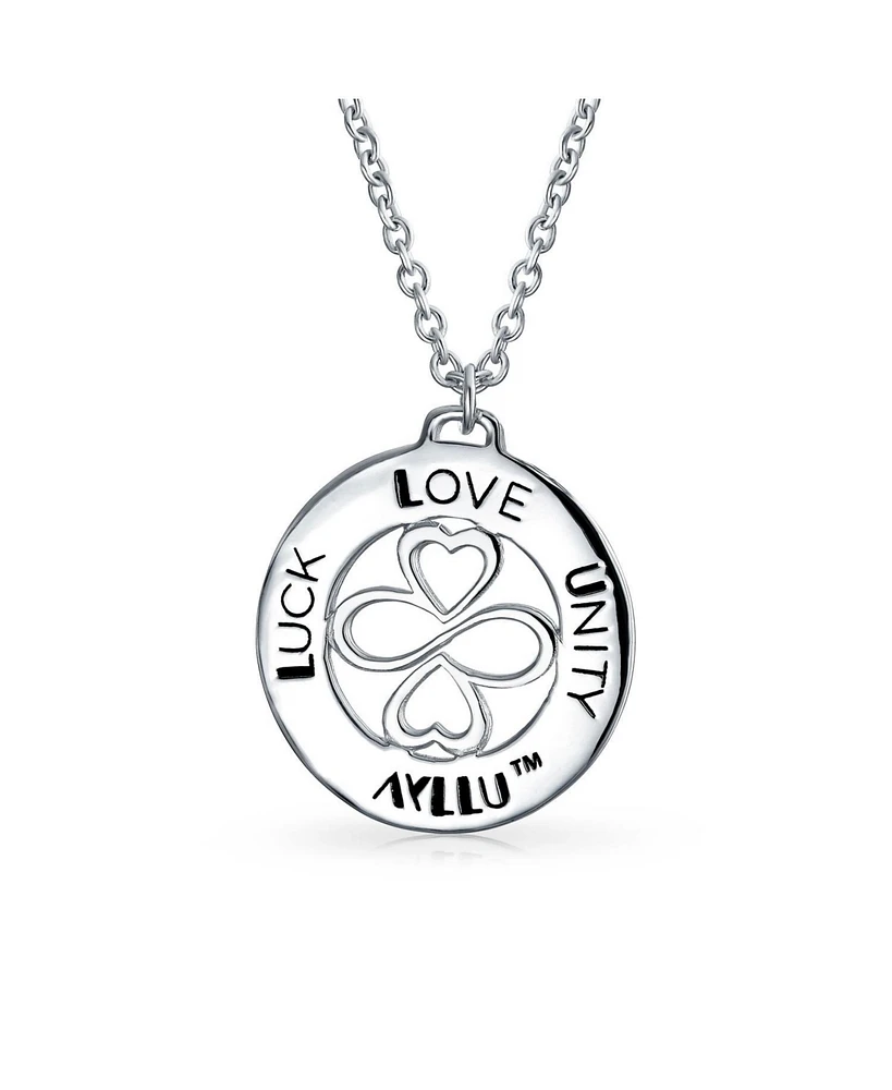 Bling Jewelry Ayllu Amulet Inspirational Word Intertwine Symbol Heart Infinity Clover For Love Luck Unity Heart Infinity Clover For Love Luck Unity Ro