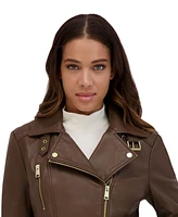 Salla smooth Asymmetrical lamb Women's leather moto jacket