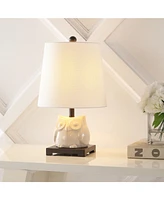 Jonathan Y Justina 16" Ceramic Mini Led Table Lamp, Antique White