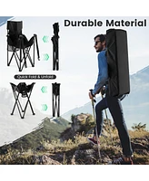 Sugift Outdoor Folding Camping Chairs and Table Set with Carrying Bag-Black