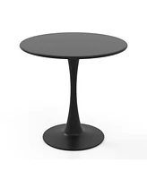 Skonyon 31.5 Inch Round Dining Table with Anti-Slip Pp Ring-Black