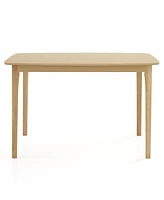 Sugift 48 Inch Solid Wood Dining Table with Rubber Supporting Legs for Kitchen Room-Natural