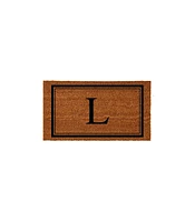 Evergreen Monogram Indoor Outdoor 100% Natural Coir Doormat 28" x 16" | Letter "L"