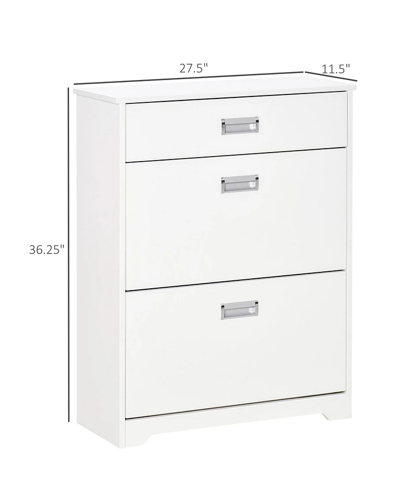 Streamdale Furniture 3-Drawer Shoe Cabinet with Flip Doors and Adjustable Shelf