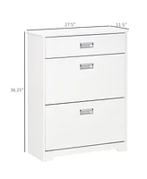 Streamdale Furniture 3-Drawer Shoe Cabinet with Flip Doors and Adjustable Shelf