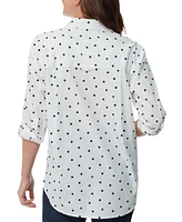 Gloria Vanderbilt Women's Amanda Printed Cotton Button-Front Shirt