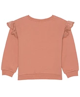 Hello Kitty Toddler and Little Girls Long Sleeve Ruffle Sweatshirt