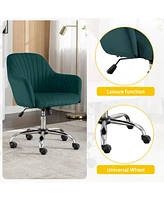 Streamdale Furniture Modern Velvet Accent Chair with Adjustable Height and Casters (Green)