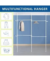 Streamdale Furniture Double Garment Rack: Adjustable, Heavy Duty Clothes Hanging System