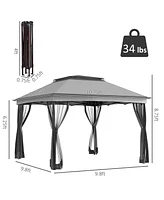 Streamdale Furniture 11' x 11' Pop-Up Canopy with Netting for Shade and Protection