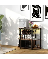 Industrial Wine Cabinet with Charger and Led Lights