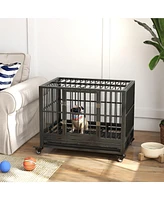 Streamdale Furniture 36" Heavy Duty Dog Crate with Wheels & Double Door