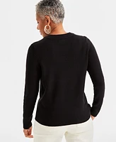 Style & Co Women's Crewneck Snowflake Sweater, Created for Macy's