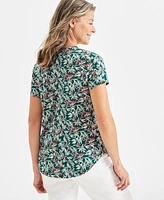 Style & Co Petite Holly Toss Whimsy Printed T-Shirt, Created for Macy's