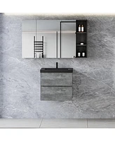 Streamdale Furniture Wall-Mounted Floating Vanity with Quartz Top