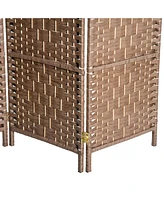 Streamdale Furniture 6' Tall Wicker Weave 4 Panel Room Divider Privacy Screen