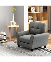 Sugift Modern Upholstered Accent Chair with Rubber Wood Legs