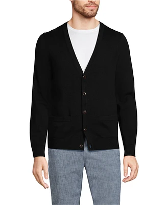 Lands' End Men's Fine Gauge Cotton Cardigan