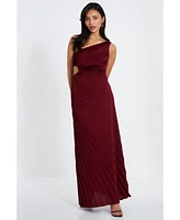 Quiz Women's Satin Pleated Maxi Dress